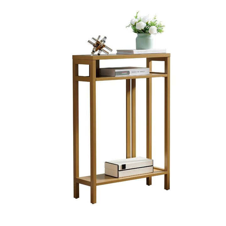 Kings Brand Furniture Bisbee Wood Console Table with 2 Open Storage Shelves, Narrow & Minimalist Sofa Table, Entryway Table Perfect for Hallway, Behind The Couch, Living Room & Foyer