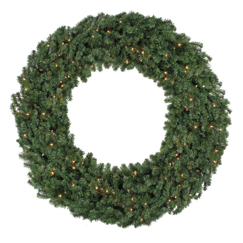 Pre-Lit Canadian Pine Commercial Christmas Wreath  10 ft  Clear Lights