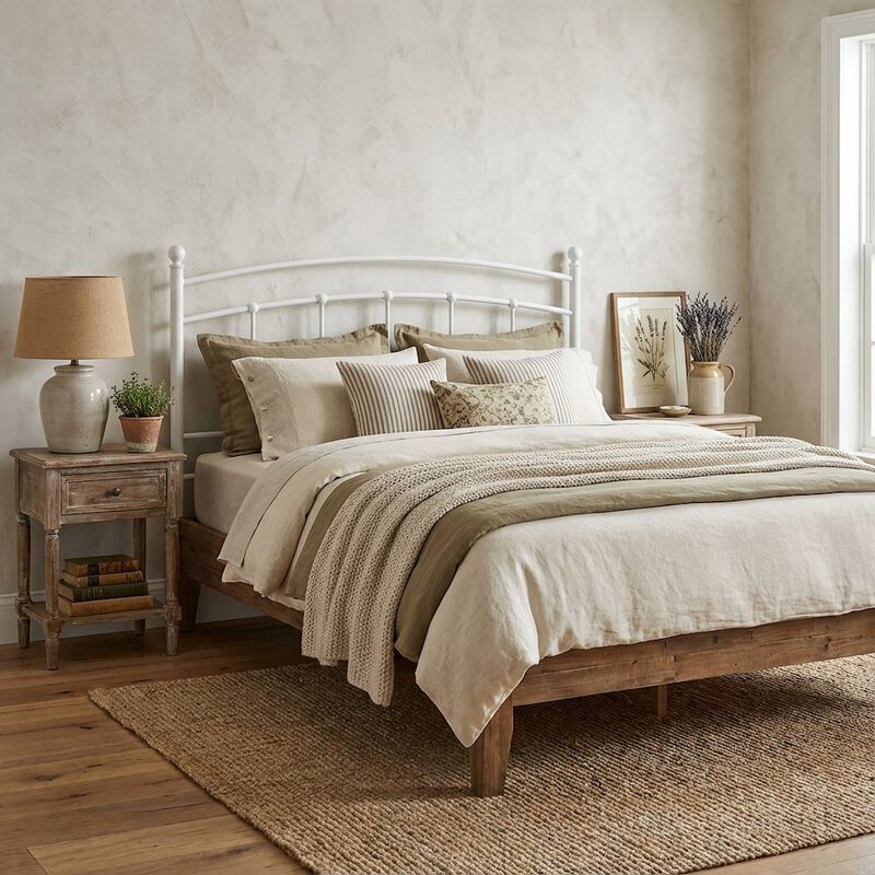Metal Queen Headboard with Durable Frame and Classic Design for Bedroom image number 4