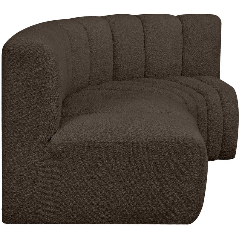 Meridian Furniture Arc Brown Boucle Fabric Modular Sofa
