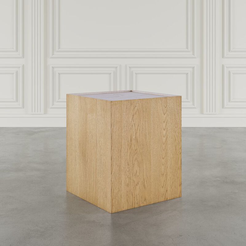 Jofran Laurel Creek Modern Contemporary Square Block Pedestal End Table