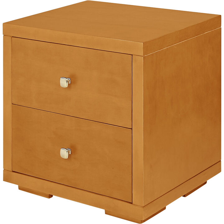 Minimalist Two Drawer Nightstand &ndash; Stylish Bedside Table with Storage
