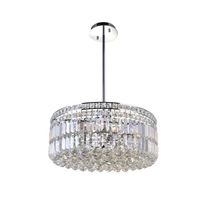 Colosseum 8 Light Down Chandelier With Chrome Finish