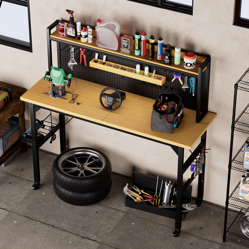 Britan 71''Adjustable Workbench with pegboard image number 2