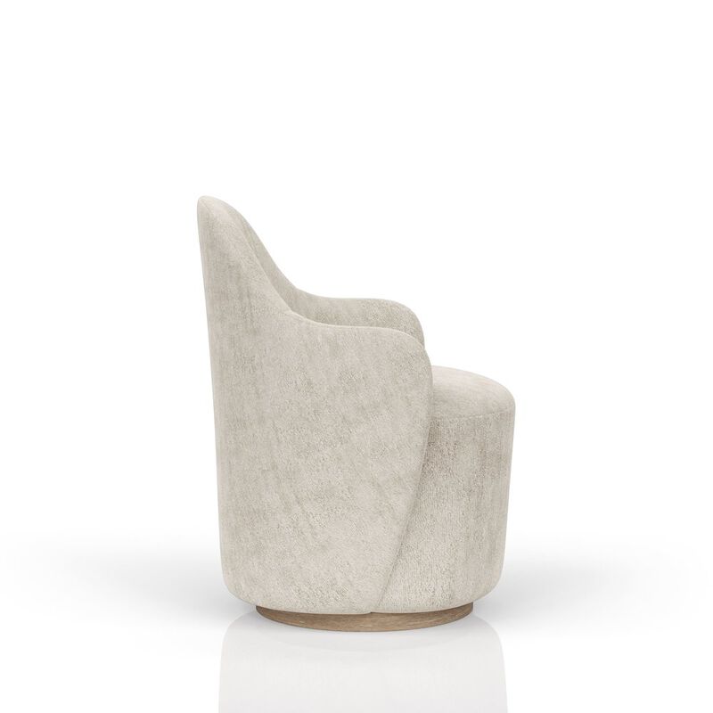 I Home Furnishings Elements Barrel Chair - Ivory In Cocoa Finish image number 2