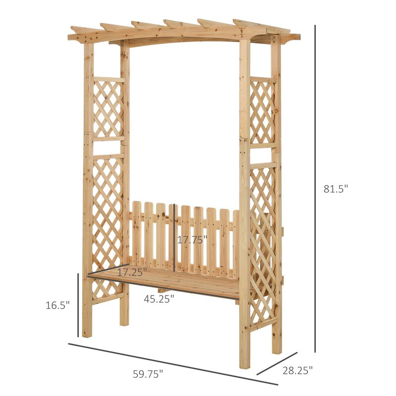 Hivvago Garden Seating Bench with Arch and Protective Finish image number 2