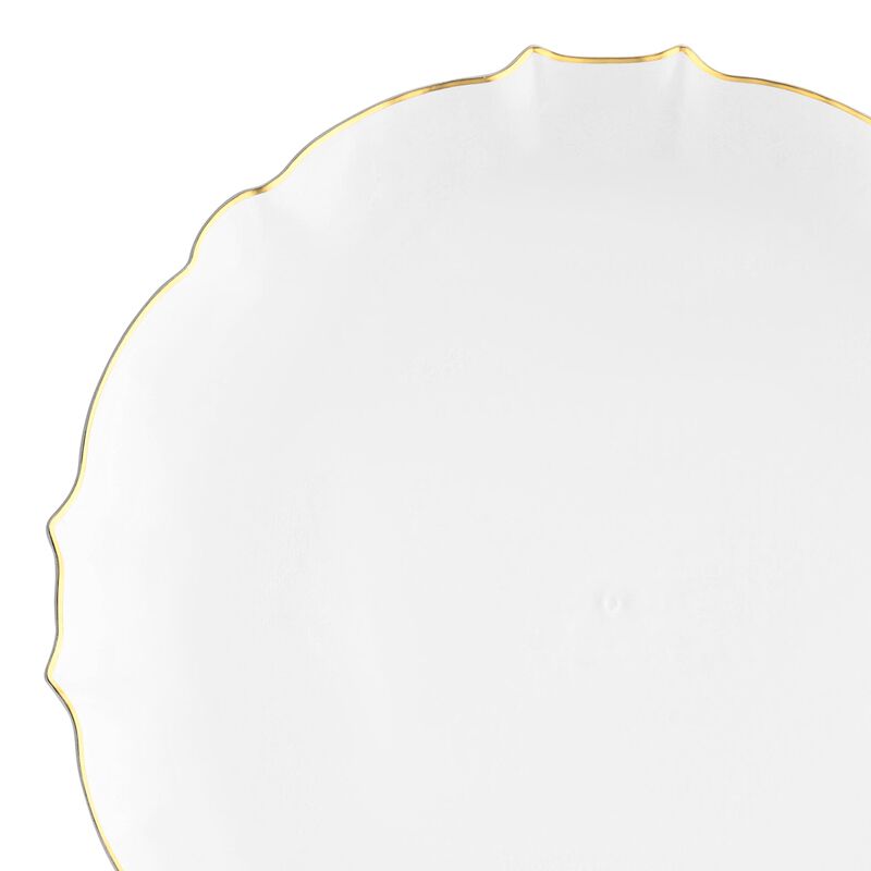 7.5" Clear with Gold Rim Round Lotus Plastic Salad Plates (120 Plates) image number 8