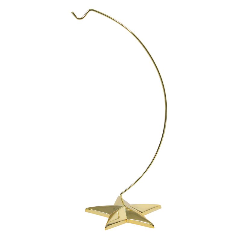 12" Gold-tone 5 Point Star Metal Christmas Ornament Display Stand image number 4