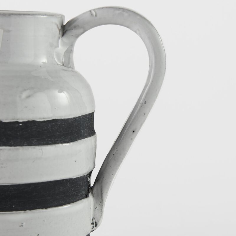 Decorative Ceramic Jug with Stripe Design for Home or Dining Decor
