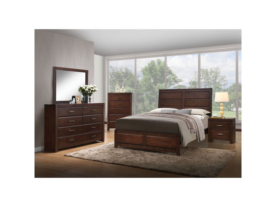 Transitional Style Classy Queen Size Bed, Brown - Benzara