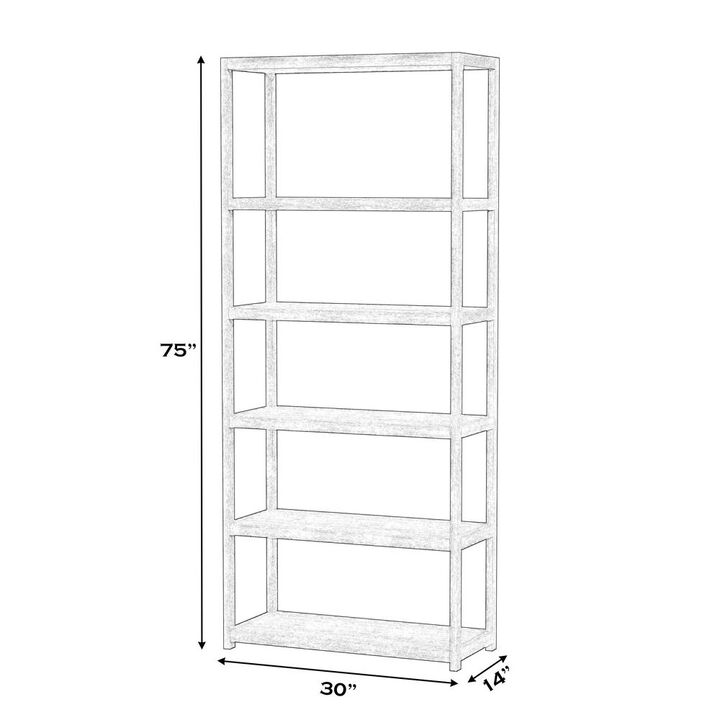 Butler Specialty Lark 5 Tier 30Wx75H Etagere Bookcase, White
