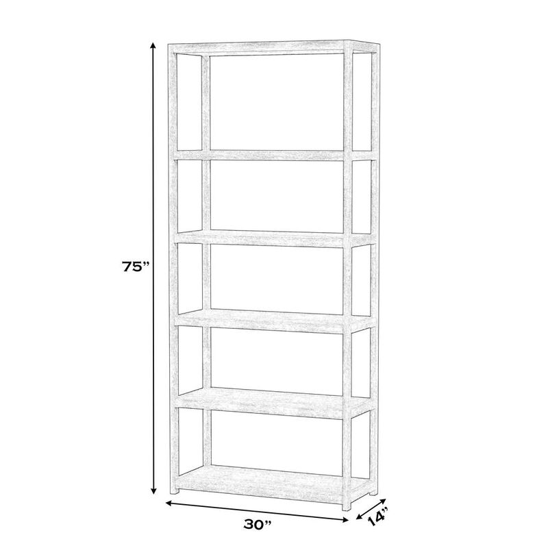 Butler Specialty Lark 5 Tier 30Wx75H Etagere Bookcase, White