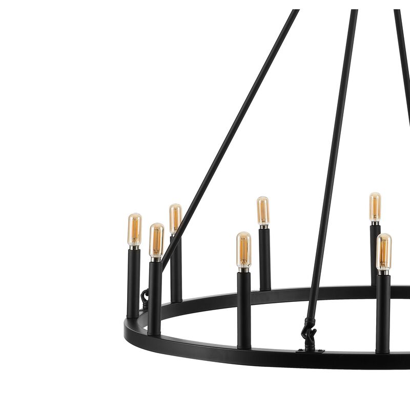 Oberto Ring Iron Rustic Farmhouse LED Chandelier