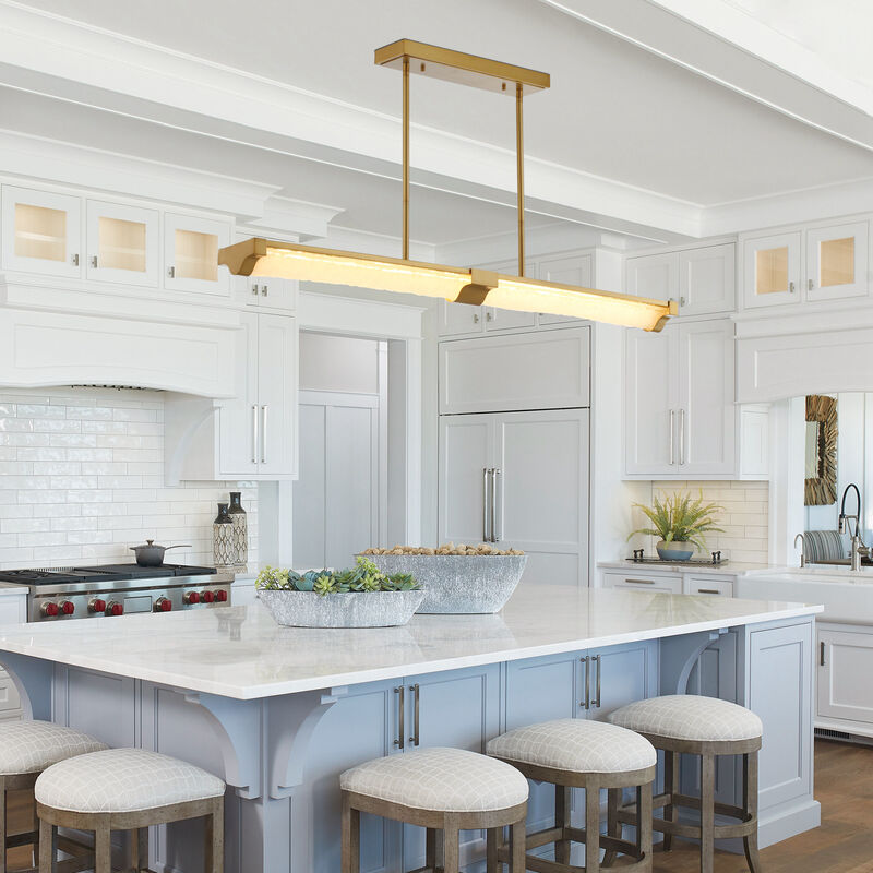 49.6 in. Gold Pendant Light with Glass Shade