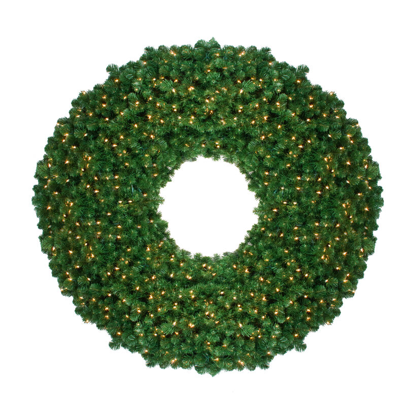 48" Pre-Lit Olympia Pine Artificial Christmas Wreath - Warm White Lights