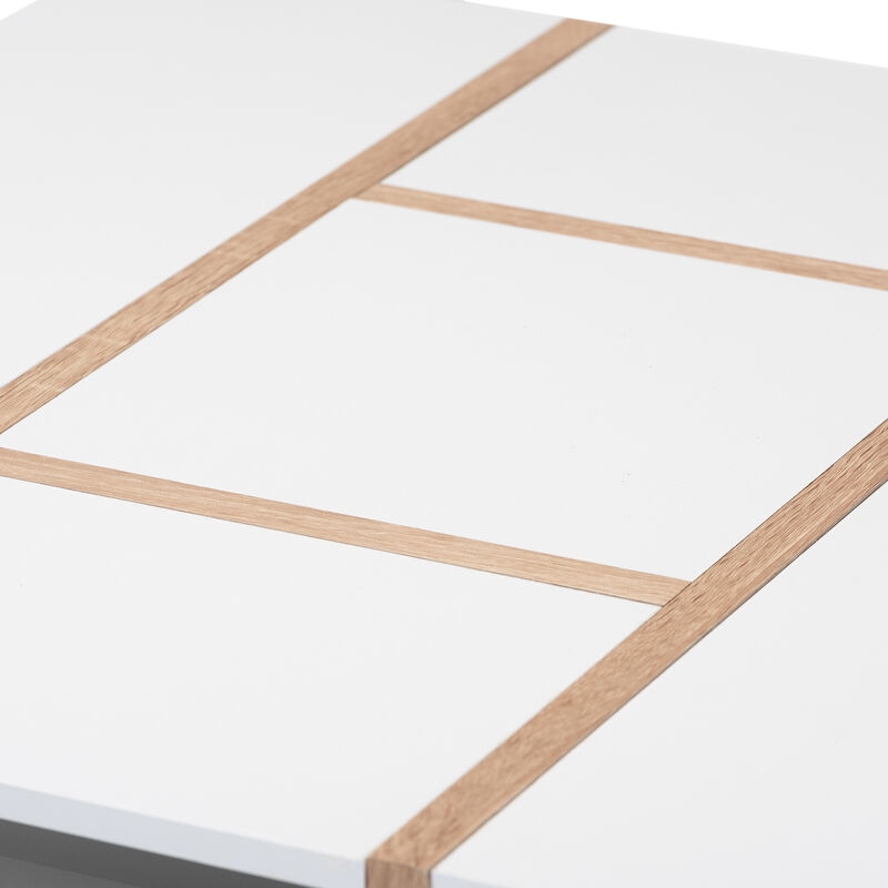 Baxton Studio Rasa Modern And Contemporary Two Tone White And Oak Finished Wood Coffee Table