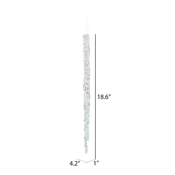 Vickerman 18" Clear Acrylic Icicle Christmas Ornament. 4 per Box.