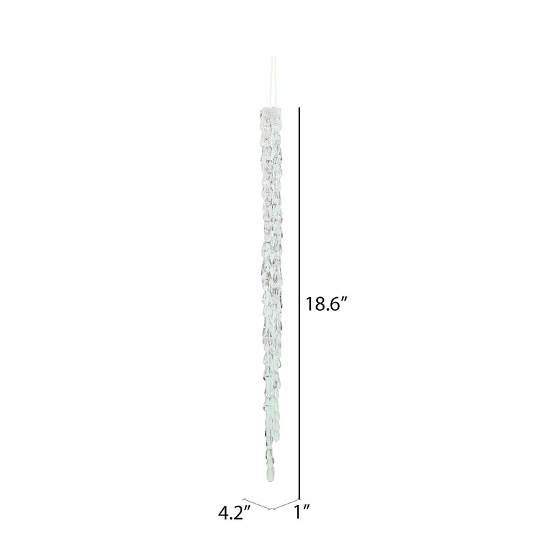 Vickerman 18" Clear Acrylic Icicle Christmas Ornament. 4 per Box. image number 1