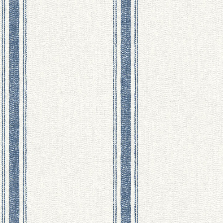Linette Navy Fabric Stripe Wallpaper (Set of 2)