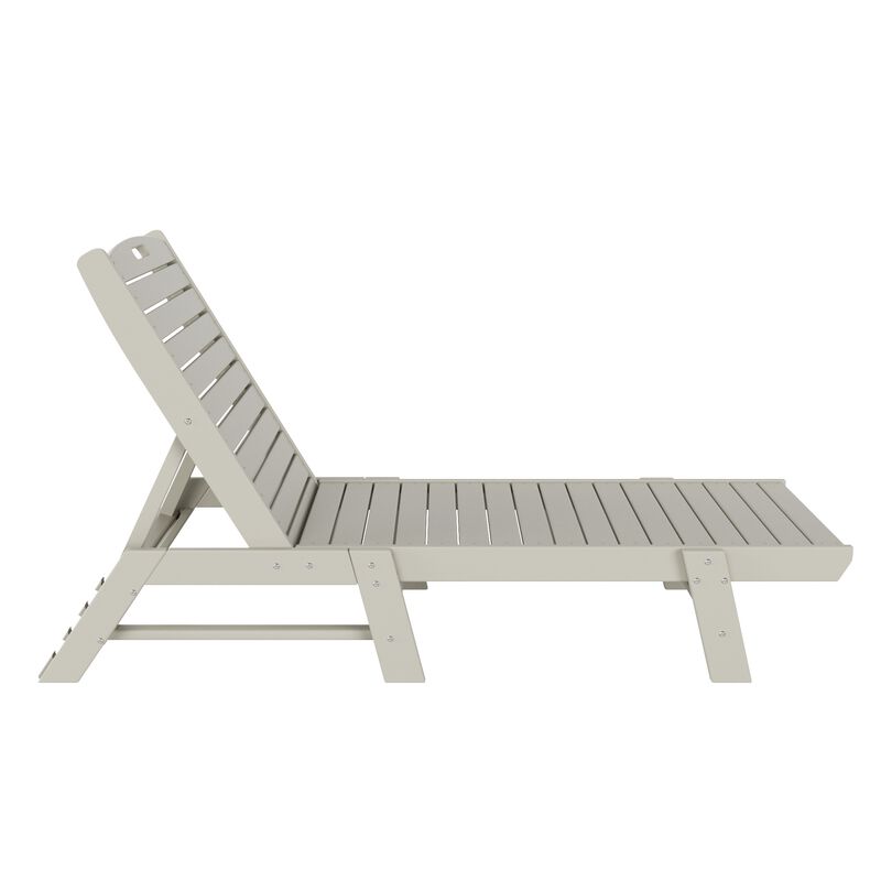 Reclining Outdoor Patio Adjustable Chaise Lounge Chair (Set of 2)
