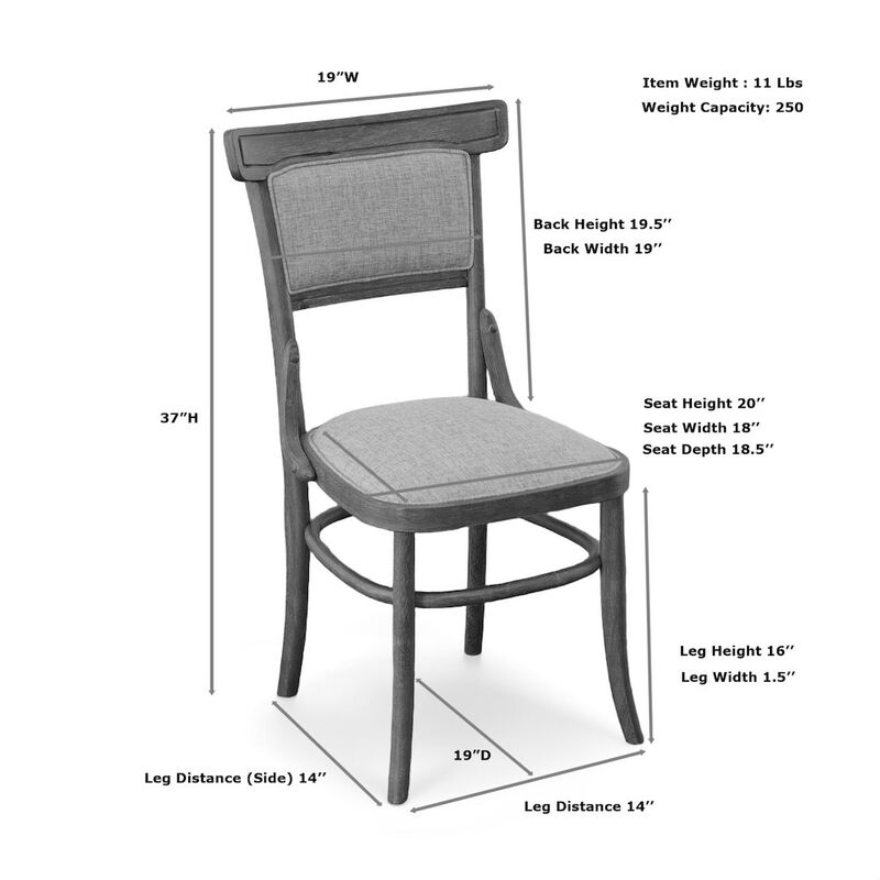 Carolina Living Diana Dining Table with 4 Dining Chairs - Vintage Walnut