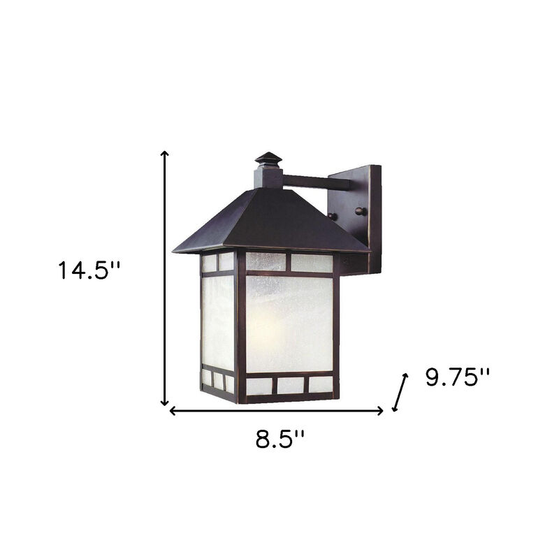Weather Resistant Frosted Glass Outdoor Wall Lantern Fixture