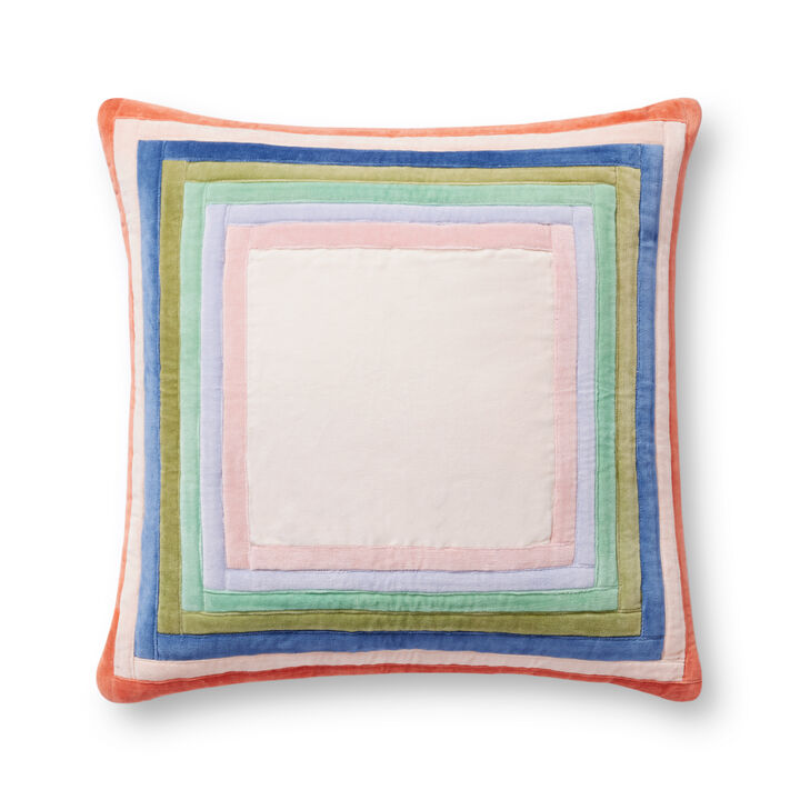 PRP0047 Multi 22''x22'' Polyester Pillow by Rifle Paper Co. &times; Loloi