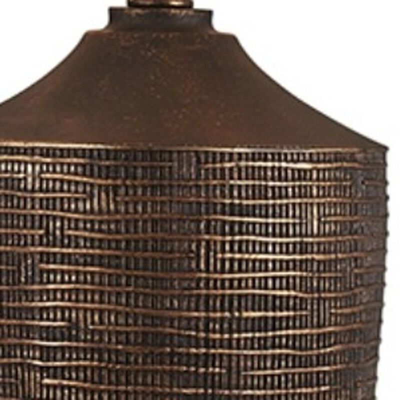 Hivvago Fantastic Rustic Ribbed Bronze Table Lamp
