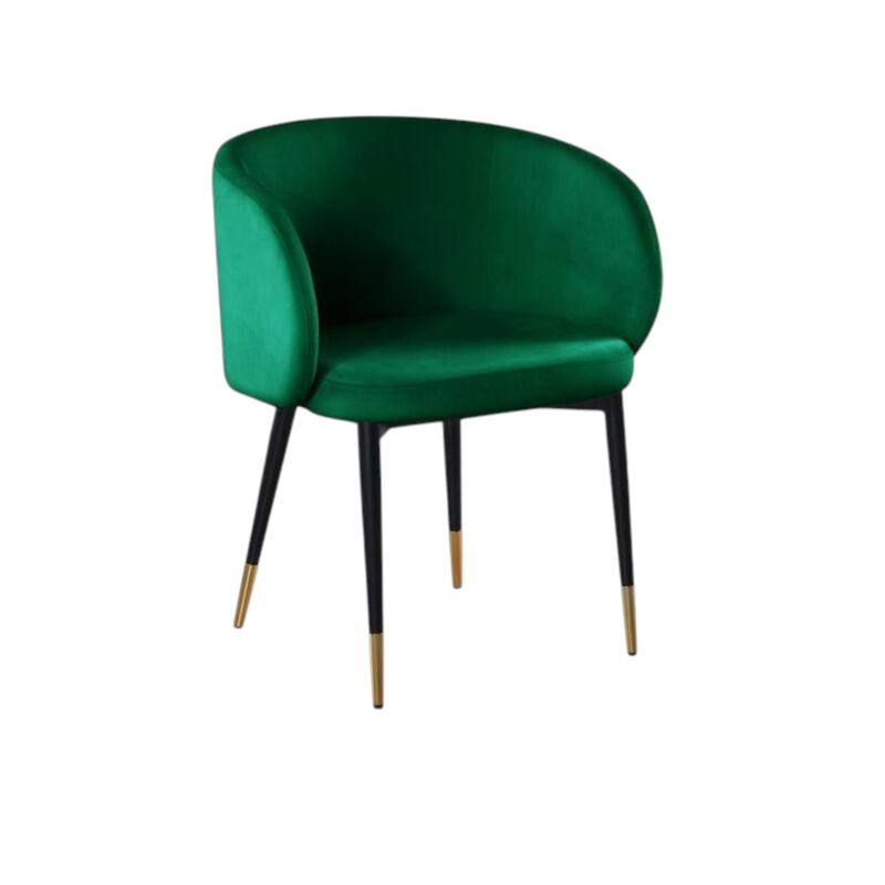 Hemingway Velvet Upholstered Side Chair in Green