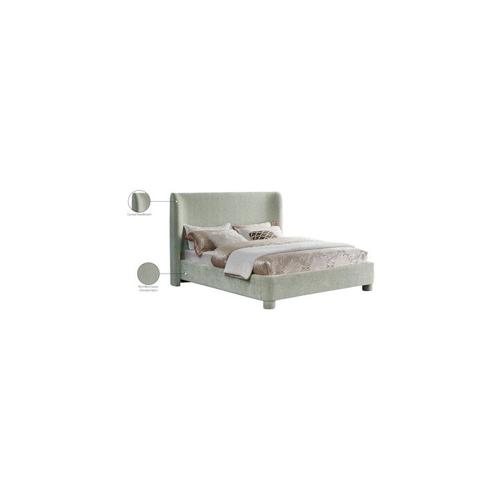 Meridian Furniture Penny Mint Green Chenille Fabric Full Bed