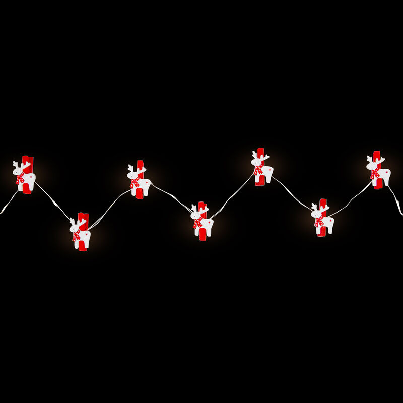 10-Count LED Mini Reindeer Christmas Fairy Lights  5.25ft  Copper Wire image number 2