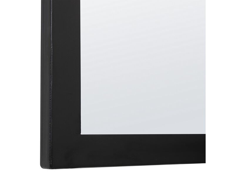 Sleek Elongated Quatrefoil Frame Mirror, Black - Benzara
