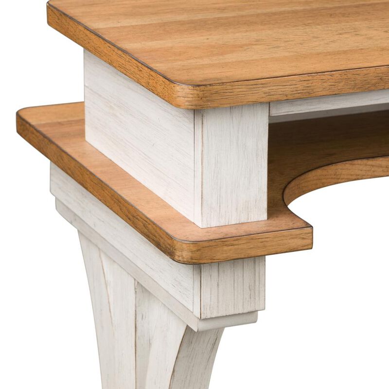 Liberty Furniture Farmhouse Reimagined Console Bar Table in Antique White w/ Chestnut Top image number 6