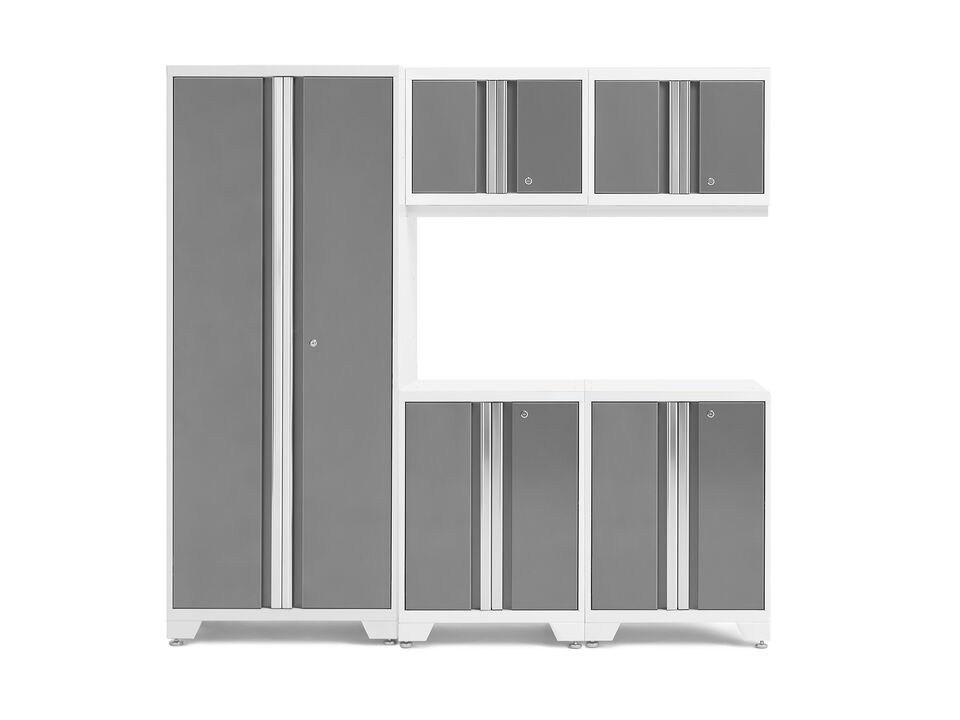 NewAge Products Bold Series 78 in. W x 18 in. D x 76.75 in. H Heavy Duty Steel Garage Cabinet Set (5-Piece)