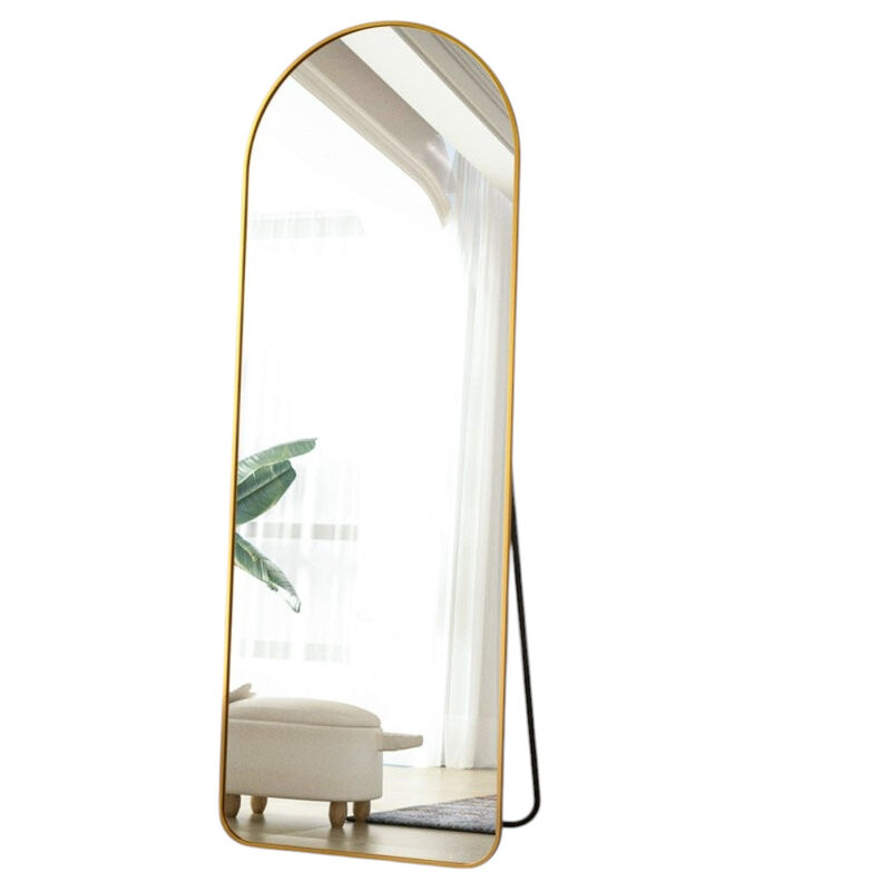 Large Full Length Rounded Leaning Wall or Hanging Mirror.