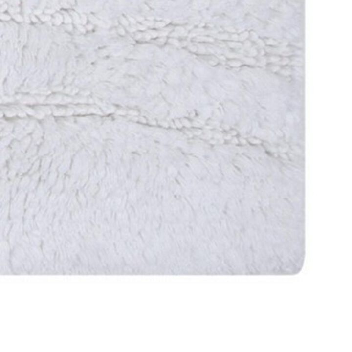 Knightsbridge Orbit Bath Rug Cotton Non Skid Back - 20x30", White