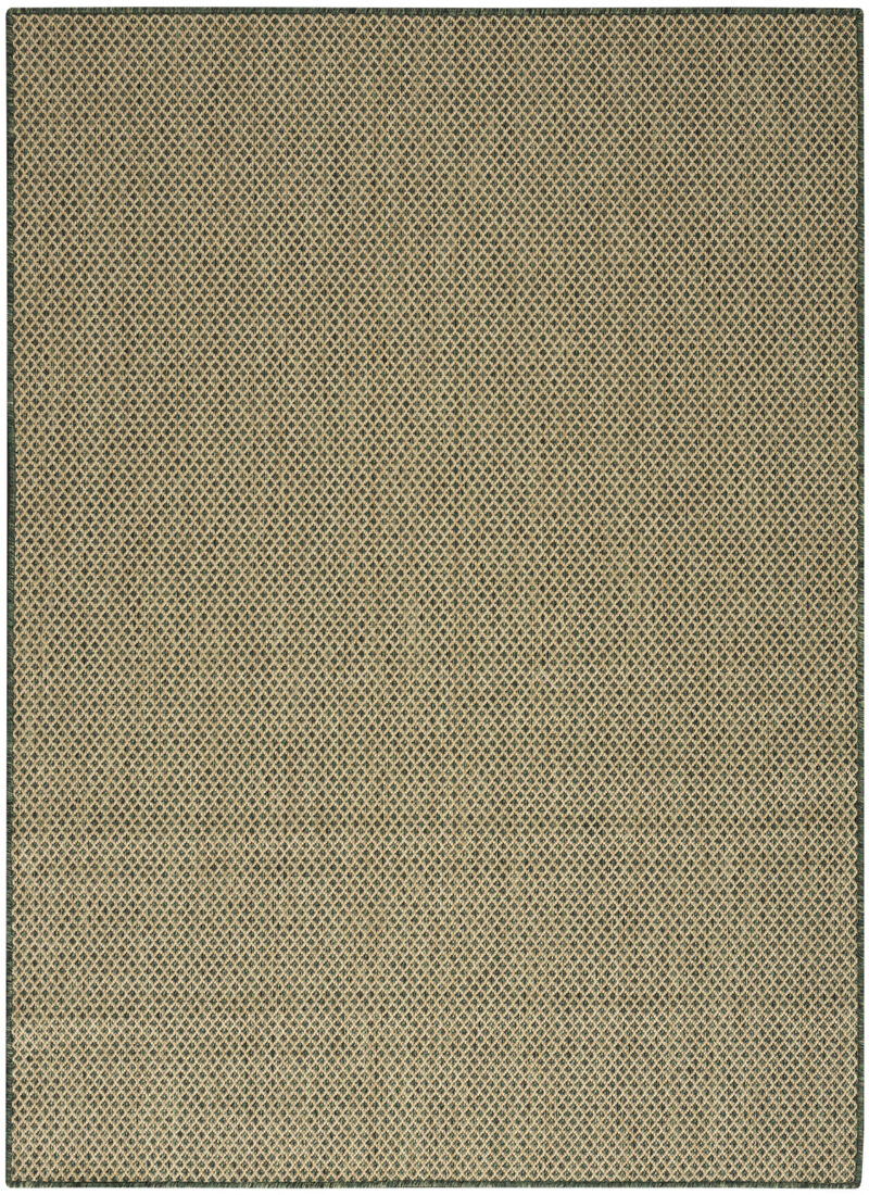 HomeRoots 4' X 6' Green And Taupe Geometric Indoor Outdoor Area Rug image number 2