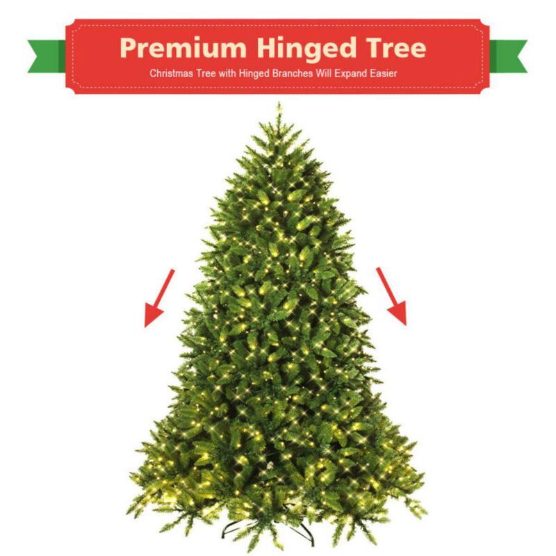 Artificial Fir Christmas Tree with Pre-Installed LED Lights, Lifelike Design image number 3