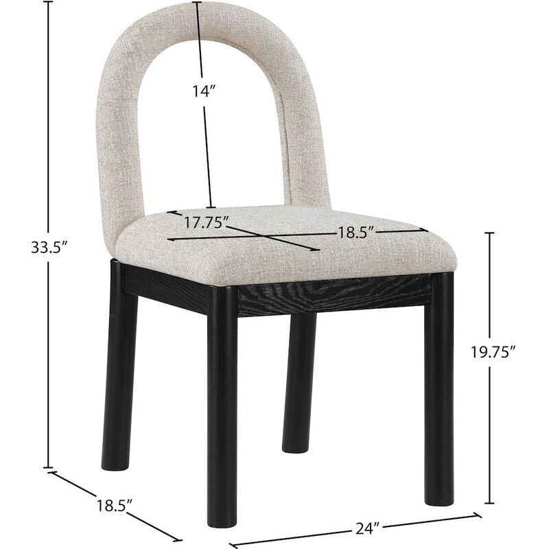 Meridian Furniture Conrad Linen Textured Fabric Dining Chair