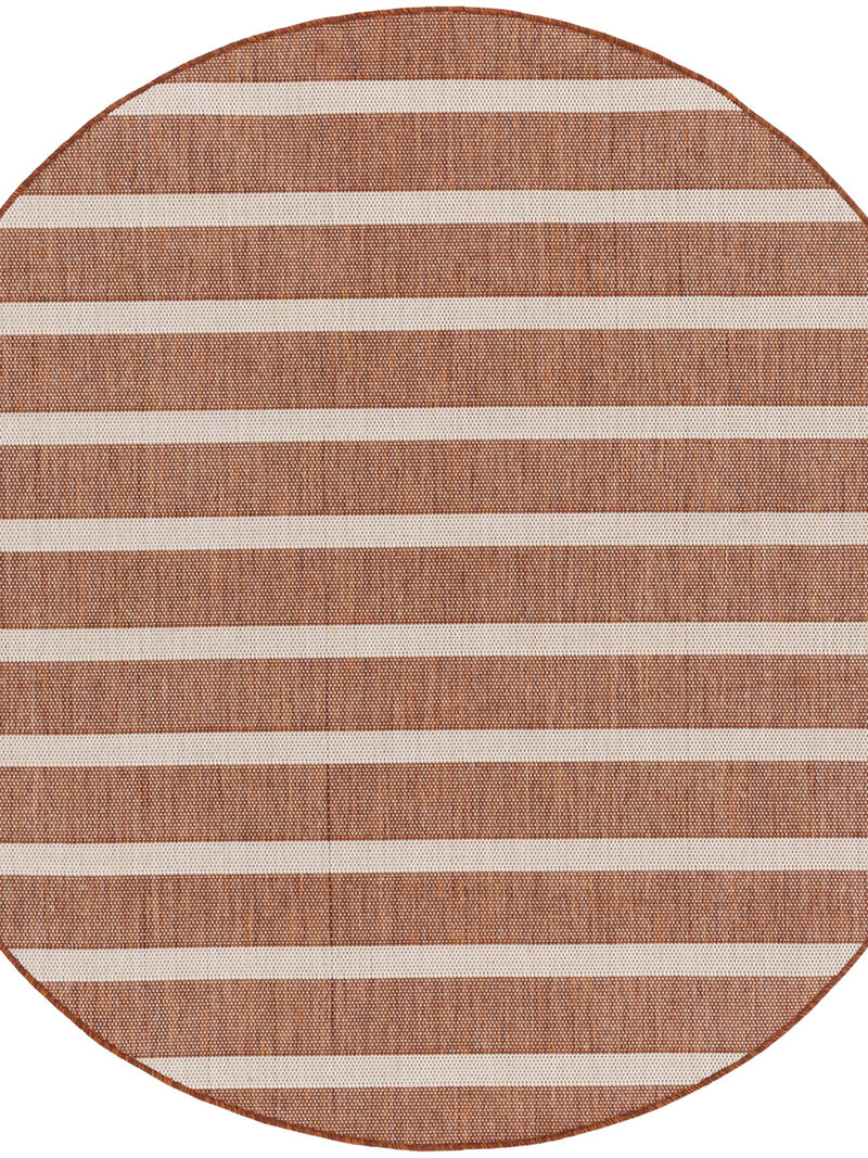 Positano POS03 Terracotta/Ivory 6' x Round Rug
