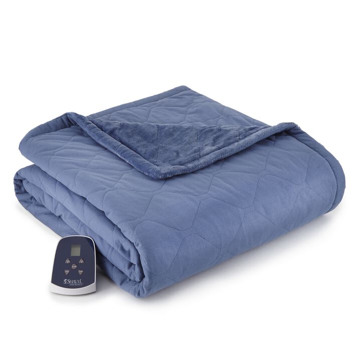 Micro Flannel Reverse to Ultra Velvet Electric Throw, One Size