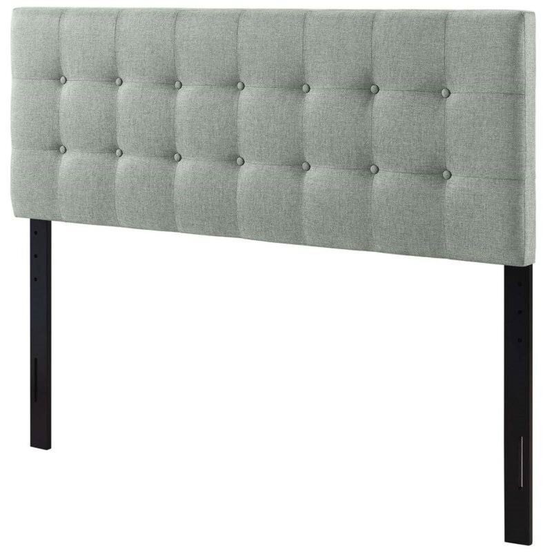 Hivvago Full size Grey Fabric Button-Tufted Upholstered Headboard