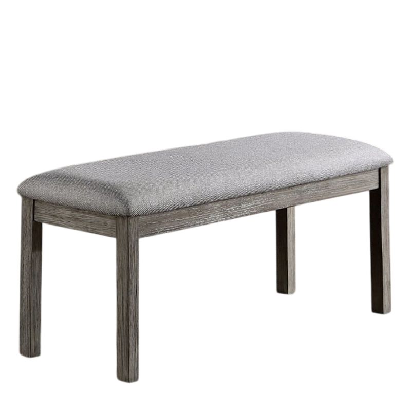 Lais 6pc Dining Table Set with Bench, 4 Ladderback Chairs, Rustic Gray image number 2
