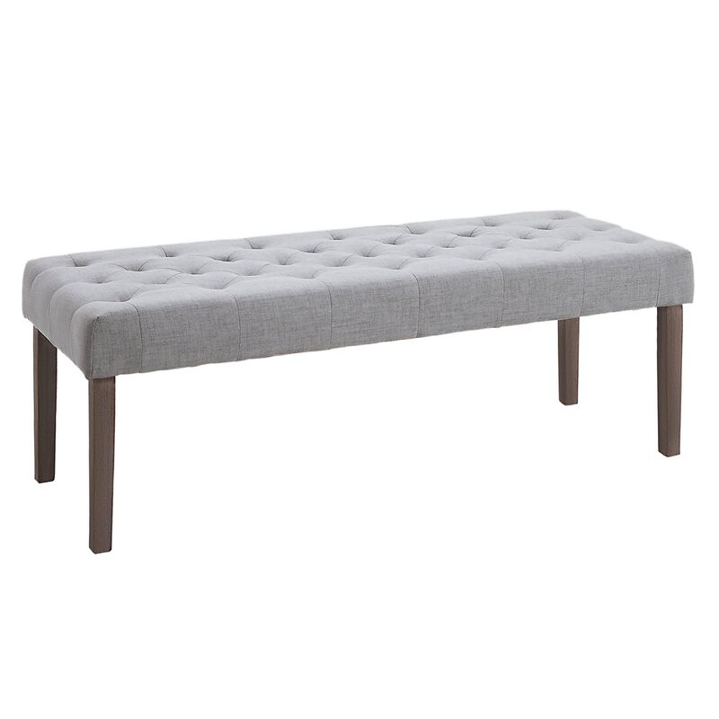 Grey Modern Seat: Simple Tufted Upholstered Ottoman Accent Bench
