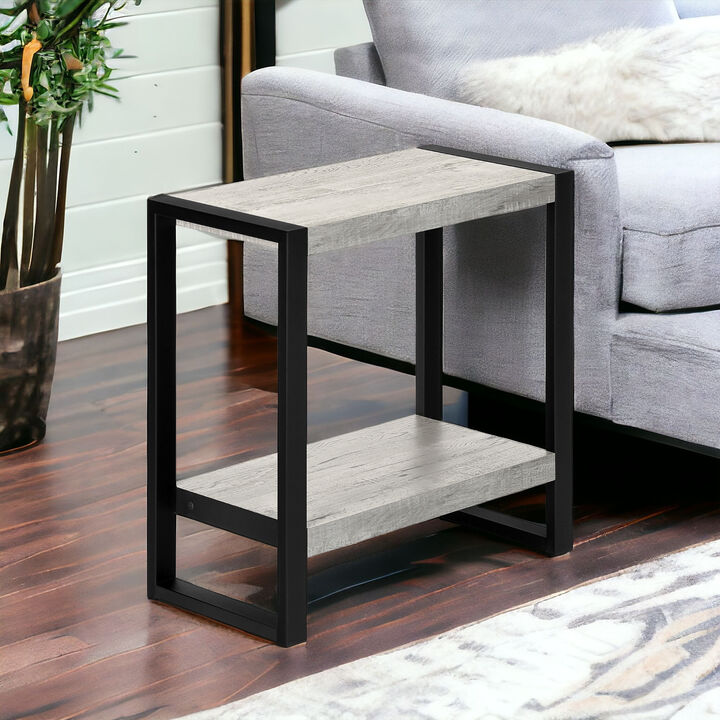 Wood End Table with Open Shelf, Versatile Storage Table for Sofa or Bedside Use