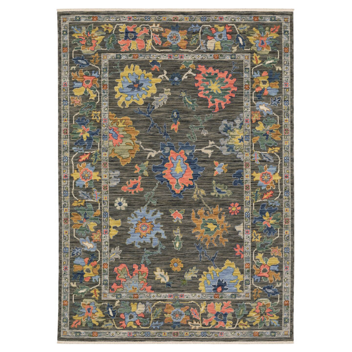 HomeRoots Oriental Area Rug With Fringe