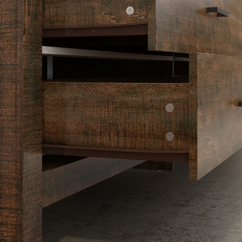 FUFU&GAGA 9-Drawer Rustic Dresser with Vintage Charm, Durable Build, (63" W x 15.7" D x 35.4" H), Brown