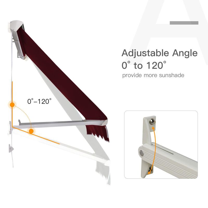 Hivvago 6' Manual Retractable Patio or Balcony Awning image number 7