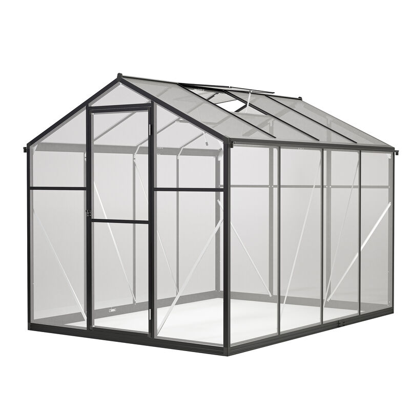 6x8 FT Greenhouse for Outdoors, Polycarbonate Greenhouse with Quick Setup Structure and Roof Vent image number 0