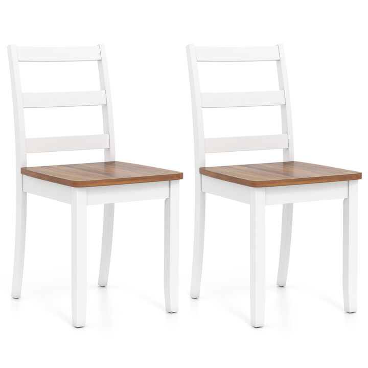 Wood Dining Chairs Set of 2 with Solid Rubberwood Legs